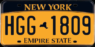 NY license plate HGG1809