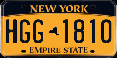 NY license plate HGG1810