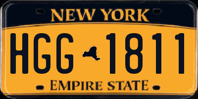 NY license plate HGG1811