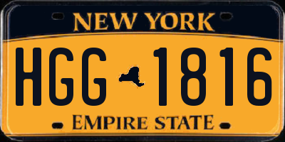 NY license plate HGG1816