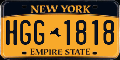 NY license plate HGG1818