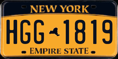 NY license plate HGG1819