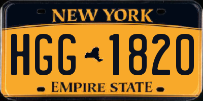 NY license plate HGG1820