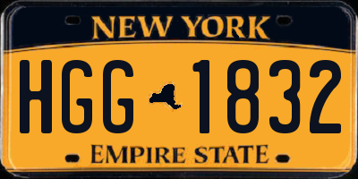 NY license plate HGG1832