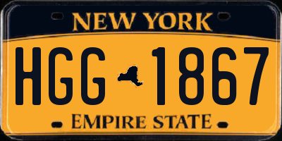 NY license plate HGG1867