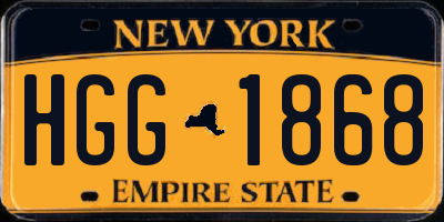 NY license plate HGG1868