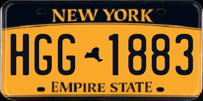 NY license plate HGG1883