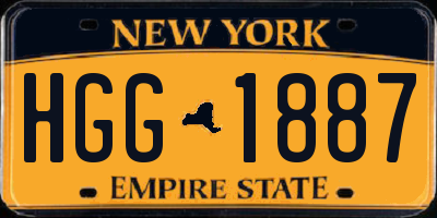 NY license plate HGG1887
