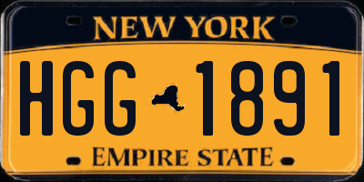 NY license plate HGG1891