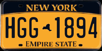 NY license plate HGG1894