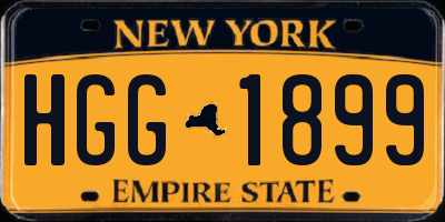 NY license plate HGG1899