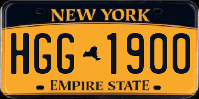 NY license plate HGG1900