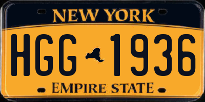 NY license plate HGG1936