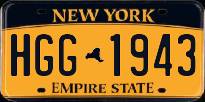 NY license plate HGG1943