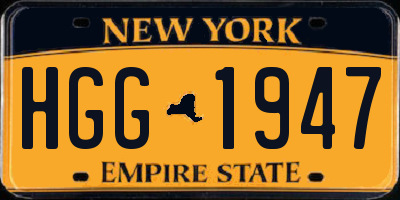 NY license plate HGG1947