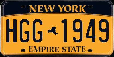 NY license plate HGG1949