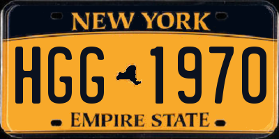 NY license plate HGG1970