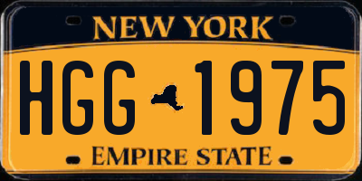 NY license plate HGG1975