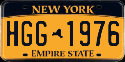 NY license plate HGG1976