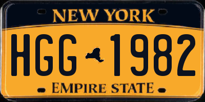 NY license plate HGG1982