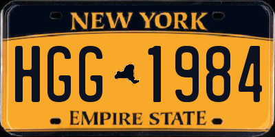 NY license plate HGG1984