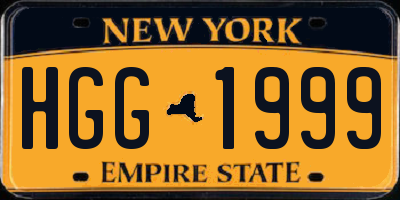 NY license plate HGG1999