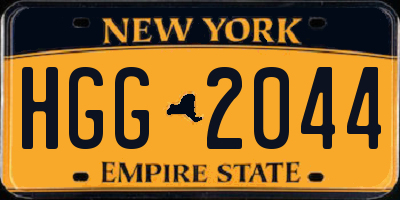 NY license plate HGG2044