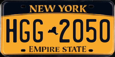 NY license plate HGG2050