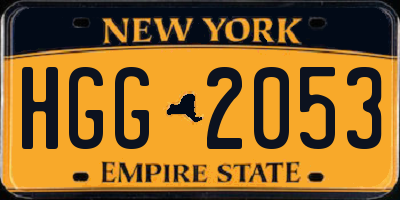 NY license plate HGG2053
