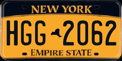 NY license plate HGG2062