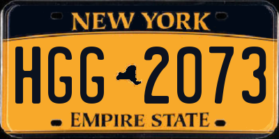 NY license plate HGG2073