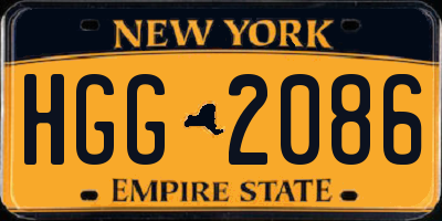 NY license plate HGG2086
