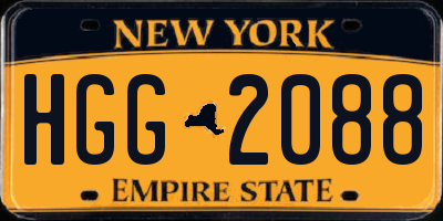 NY license plate HGG2088