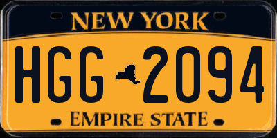 NY license plate HGG2094