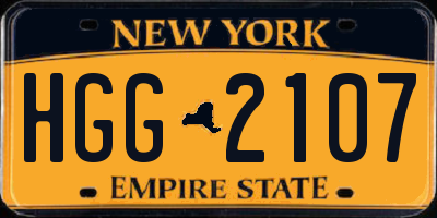 NY license plate HGG2107