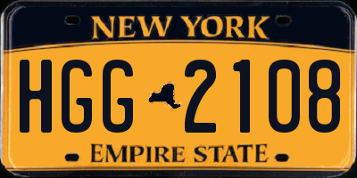 NY license plate HGG2108
