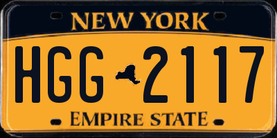 NY license plate HGG2117