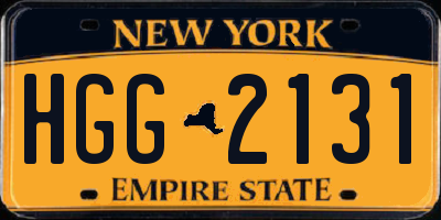 NY license plate HGG2131