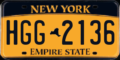 NY license plate HGG2136