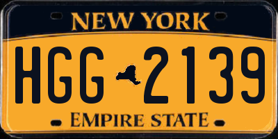 NY license plate HGG2139