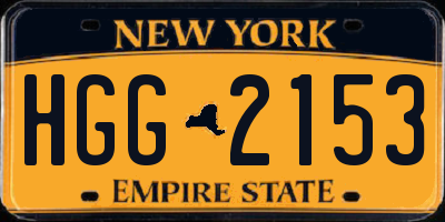 NY license plate HGG2153