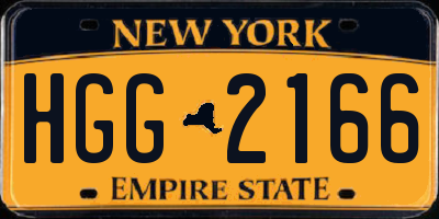NY license plate HGG2166