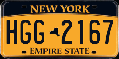 NY license plate HGG2167