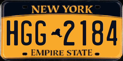 NY license plate HGG2184