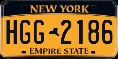 NY license plate HGG2186