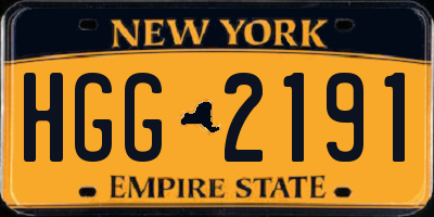 NY license plate HGG2191