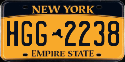 NY license plate HGG2238