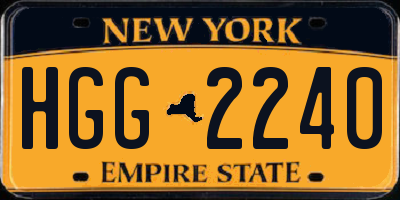 NY license plate HGG2240