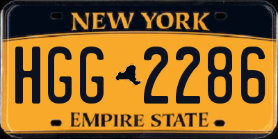 NY license plate HGG2286