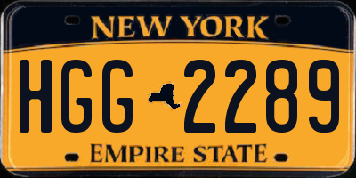NY license plate HGG2289